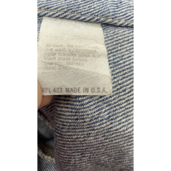 VTG Levis Denim Trucker Jacket Men’s Made In USA Large red  Tab size 38 paper - Picture 11 of 11